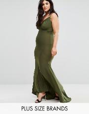 strappy back maxi dress with fishtail