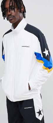 colour block track jacket in white 10006473 a01