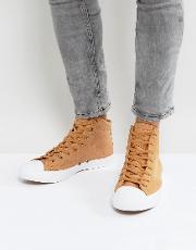 jack purcell leather mid plimsolls in tan 157709c