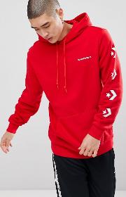 pullover hoodie with sleeve print  red 10006433 a04
