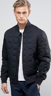 Quilted Bomber Jacket In Black 10003390 A01