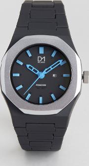 premium collection black and silver watch