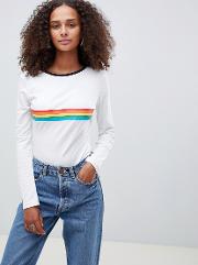Bodysuit With Rainbow Stripe