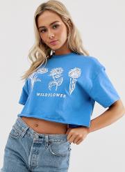 Crop Top With Wild Floral Graphic