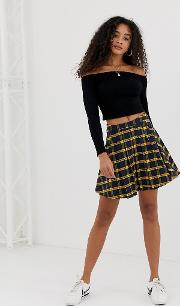 Mini Skirt Pleated Check