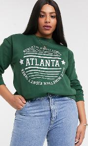 Relaxed Sweatshirt With Atlanta Print