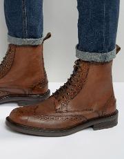 brogue boots tan leather