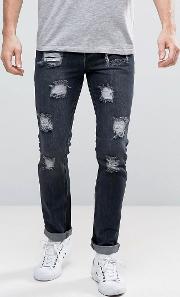 skinny fit jeans with destroy