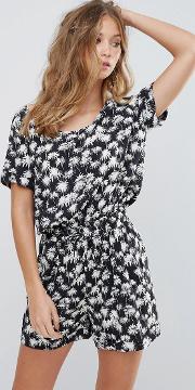 palmito floral print playsuit