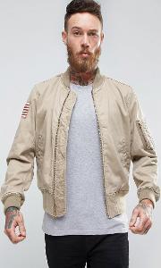 denim & supply ralph lauren cotton bomber jacket in khaki beige