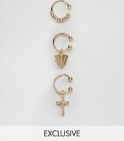 charm ear cuffs in 3 pack exclusive to asos
