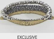 designb green woven & beaded bracelet exclusive to asos