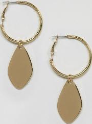 drop charm mini hoop earrings