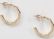 Gold Hexagonal Mini Hoop Earrings