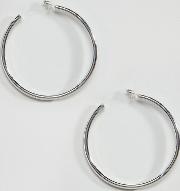 silver tube hoop earrings