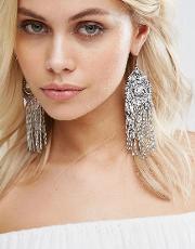 tassel statement earrings silver
