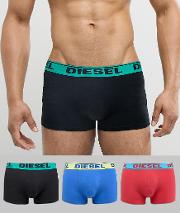 shawn trunks in 3 pack with logo waistband  multi