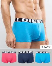 trunks in 3 pack with logo waistband  multi