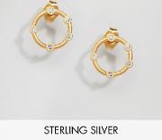 gold plated infinity & one halo stud earrings