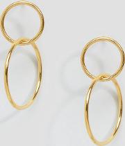 Gold Plated Karma Linked Circle Earrings