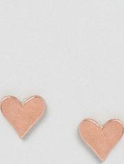 Rose Gold Plated Heart Stud Earrings
