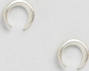 Sterling Silver Crescent Stud Earrings
