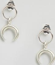 sterling silver ring with crescent stud earrings