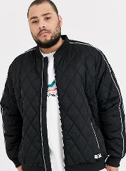 King Size Quilted Jacket With Sleeve Piping