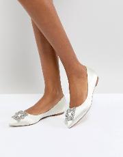 Dune London Bridal Briella Embellished Flat Shoes