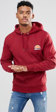 Hoodie With Small Logo In Burgundy