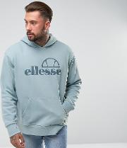 Oversized Hoodie With Large Logo In Blue