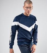 Velour Chevron Sweatshirt In Navy