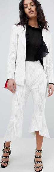 Striped Cropped Tailored Trouser