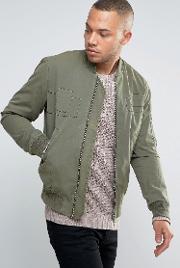 bomber jacket with tonal patch details