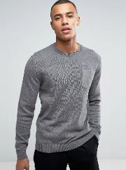 crew neck knit with pocket