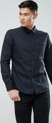 dark coated black denim shirt