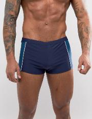 hipster swims trunk in navy with contrast panel