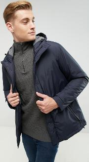 hooded coat with concealed placket