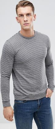 long sleeve organic t shirt with stripe