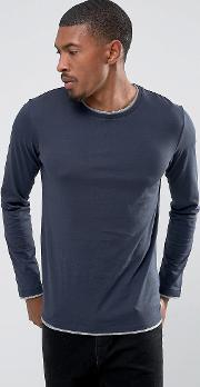Long Sleeve  Shirt With Contrast Hem Details