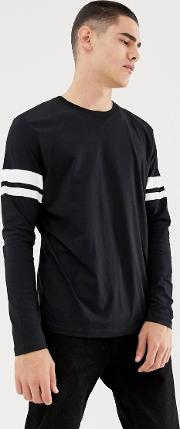 Long Sleeve Top With Arm Stripe