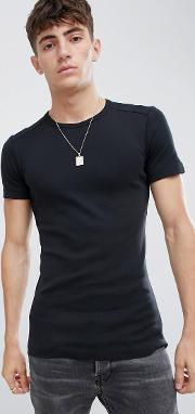 organic cotton muscle fit ribbed  shirt