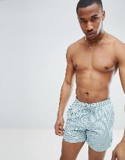 swim shorts with geometric print