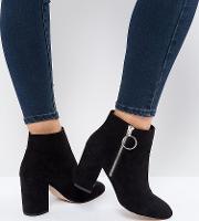 weryn ring detail black ankle boots