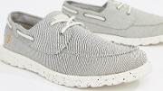 clegg canvas boat shoes in grey