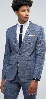 skinny suit jacket  prince of wales check