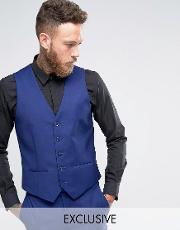 skinny waistcoat  blue