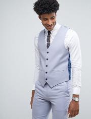 skinny wedding waistcoat  blue