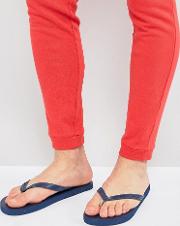 troy flip flop in navy with logo