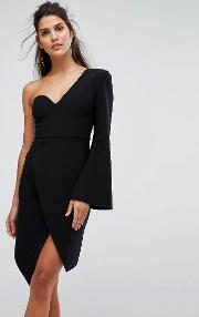 finders chances structured one sleeve dress